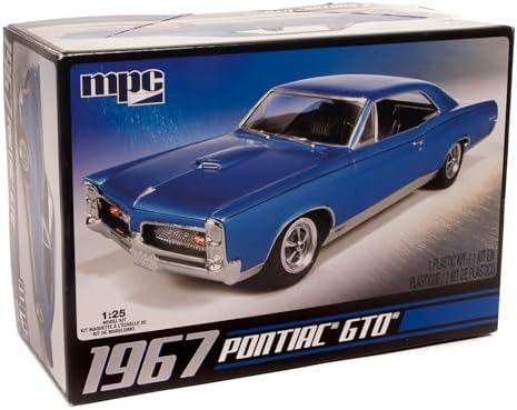 MPC: 1:25 Scale Model Kit - 1967 Pontiac GTO - Blue, 85+ Parts - Skill Level 2, Authentic Vehicle Building Kit, Replica Classic Car, Age 14+